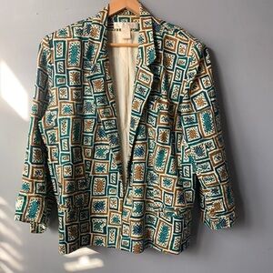 Abstract Print Blazer -  Dry Clean